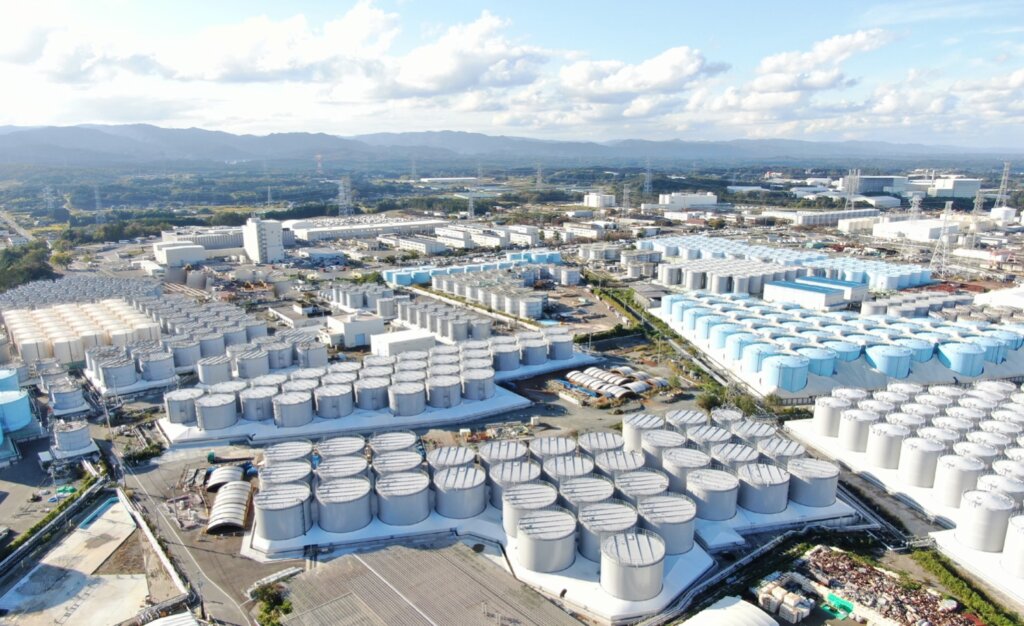 Tanks holding radioactive water at Fukushima Daiichi Nuclear Power Plant