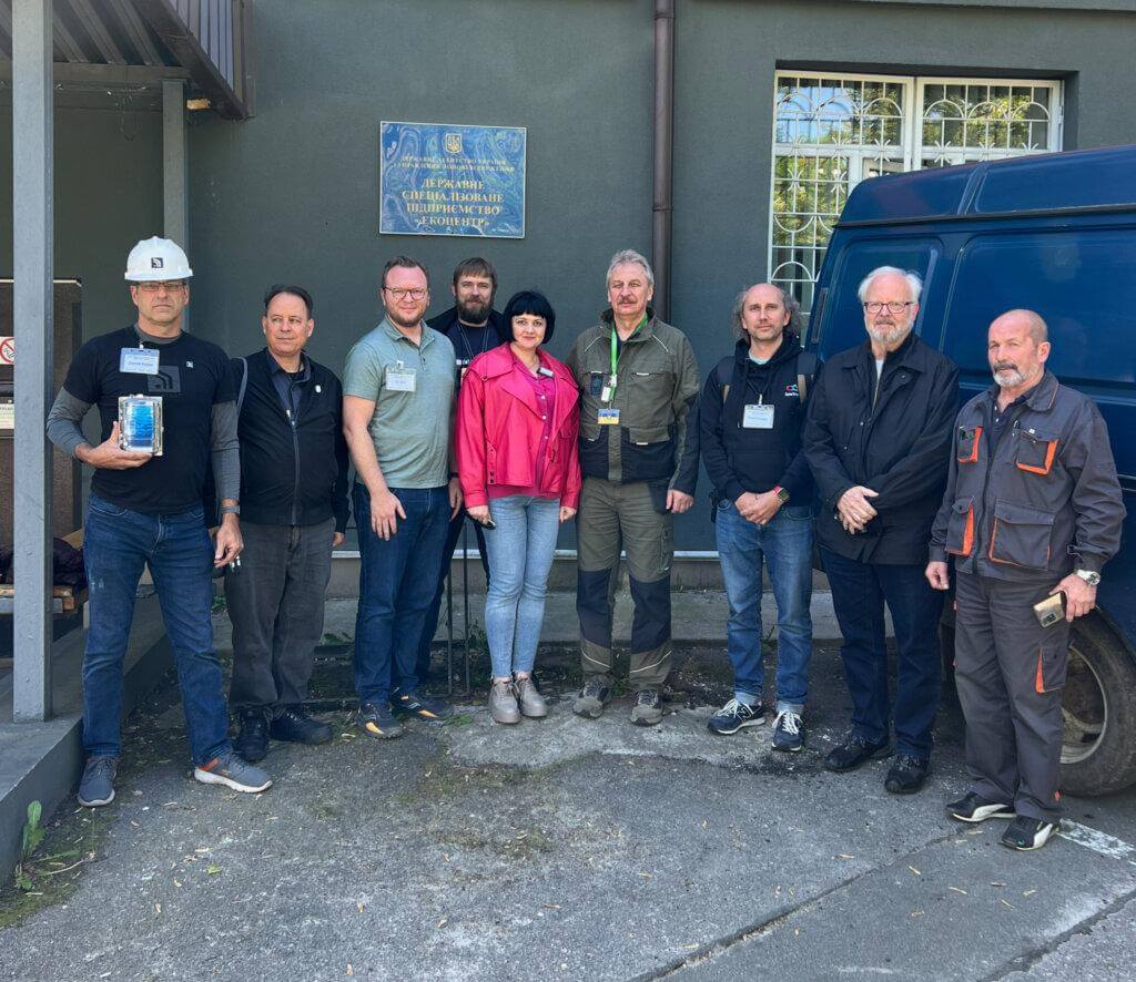 The Safecast/SaveDnipro/Blues Inc team and Chornobyl Ecocenter sta inside the Chornobyl ExclusionZone, May 8, 2024